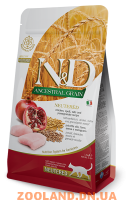 Farmina N&D Ancestral Grain Фармина низкозерновой для стерилизовынных кошек и кастрированных котов Курица/спельта/овес/гранат